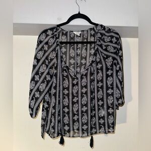 Boho Front-Tie Blouse